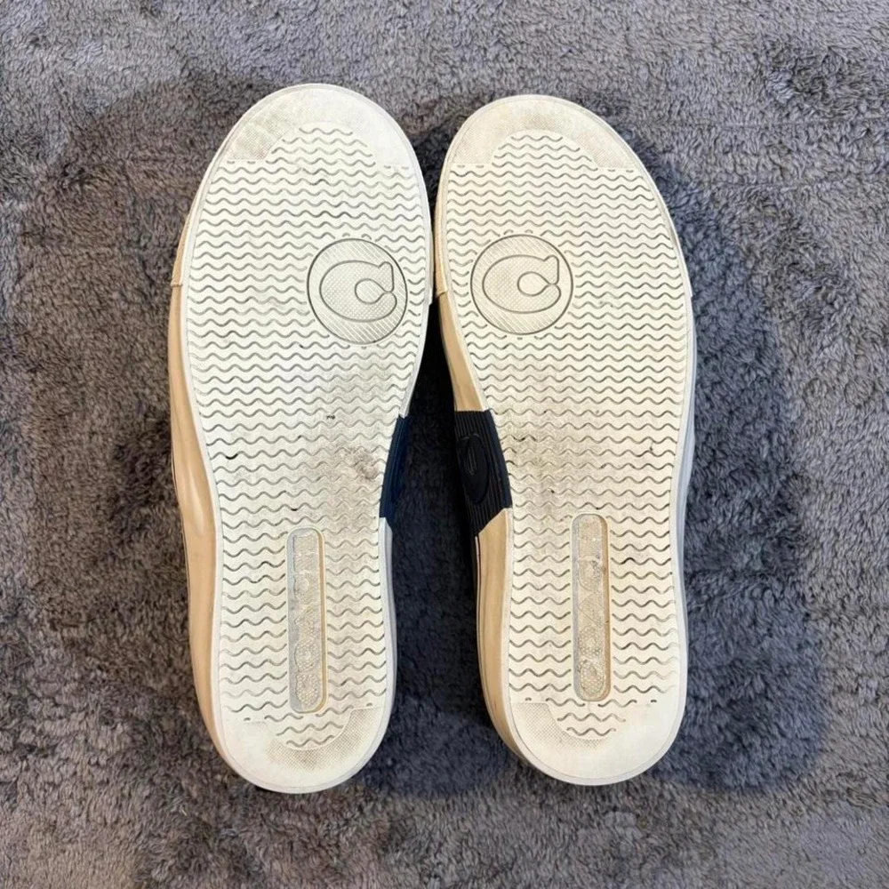 Navy‎ blue Coach suede flat Skate shoes